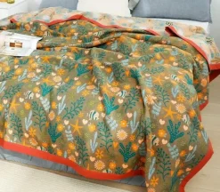 Cozy Haven Bettzeug-Nordische Überwurfdecke aus Baumwolle – weiche Gaze-Sofa-Tagesdecke