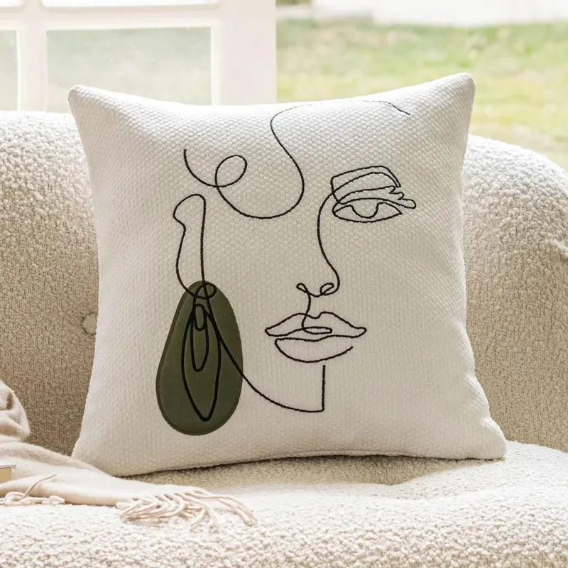 The Cushion Corner Bettzeug-Nordische bestickte Kissenbezüge - Luxuriöses modernes Dekor