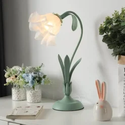 Comfort u0026 Style Beleuchtung-Nordische Blumen-Charme-Tischlampe - Eleganter Wohndekor-Akzent