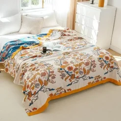 Wrap u0026 Relax Bettzeug-Nordische Blumendecke - Weiche Sommerdeko aus Baumwolle