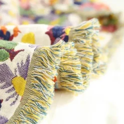 Wrap u0026 Relax Bettzeug-Nordische Blumendecke - Weiche Sommerdeko aus Baumwolle