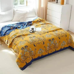 Wrap u0026 Relax Bettzeug-Nordische Blumendecke - Weiche Sommerdeko aus Baumwolle