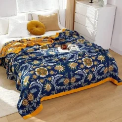 Wrap u0026 Relax Bettzeug-Nordische Blumendecke - Weiche Sommerdeko aus Baumwolle