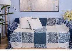 Wrap u0026 Relax Bettzeug-Nordische Boho-Überwurfdecke - Premium-Sofabezug im Retro-Karomuster