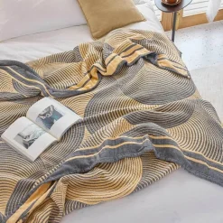 Wrap u0026 Relax Bettzeug-Nordische Geometrie Baumwollgaze Überwurfdecke - Sommer Tagesdecke Sofabezug