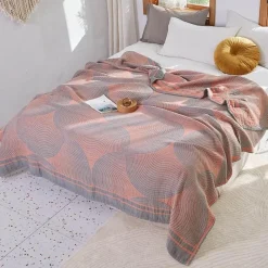 Wrap u0026 Relax Bettzeug-Nordische Geometrie Baumwollgaze Überwurfdecke - Sommer Tagesdecke Sofabezug