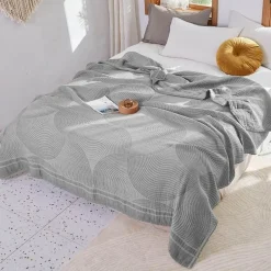 Wrap u0026 Relax Bettzeug-Nordische Geometrie Baumwollgaze Überwurfdecke - Sommer Tagesdecke Sofabezug