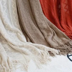 Wrap u0026 Relax Bettzeug-Nordische geometrische Strickdecke – weicher, gemütlicher Überwurf für Betten und Sofas