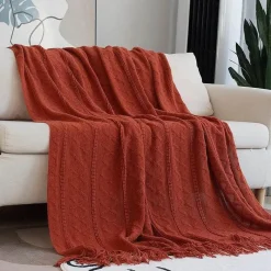 Wrap u0026 Relax Bettzeug-Nordische geometrische Strickdecke – weicher, gemütlicher Überwurf für Betten und Sofas