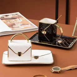 The Cozy Mug Küche & Esszimmer-Nordische Handtaschentasse – Stilvolle Kaffeetasse aus Keramik