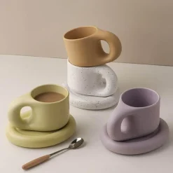 The Cozy Mug Küche & Esszimmer-Nordische Keramiktasse - Handgemachte Kaffeetasse