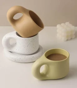 The Cozy Mug Küche & Esszimmer-Nordische Keramiktasse - Handgemachte Kaffeetasse