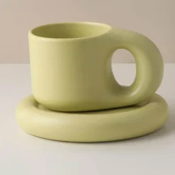 The Cozy Mug Küche & Esszimmer-Nordische Keramiktasse - Handgemachte Kaffeetasse