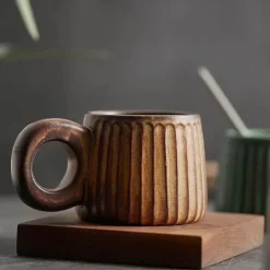 Tom Küche & Esszimmer-Nordische Keramiktasse mit Retro-Ringgriff, handgefertigte Kaffeetasse für gemütliche Schlucke