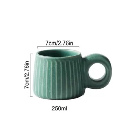 Tom Küche & Esszimmer-Nordische Keramiktasse mit Retro-Ringgriff, handgefertigte Kaffeetasse für gemütliche Schlucke