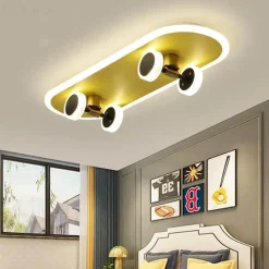Comfort u0026 Style Beleuchtung-Nordische LED-Deckenleuchte – Kreatives Skateboard-Design