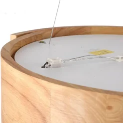 Comfort u0026 Style Beleuchtung-Nordische LED-Pendelleuchte aus Holz – Luxuriöse Wohnraumbeleuchtung