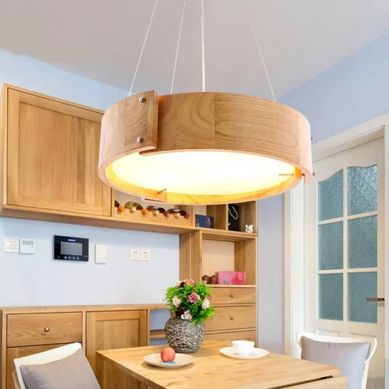 Comfort u0026 Style Beleuchtung-Nordische LED-Pendelleuchte aus Holz – Luxuriöse Wohnraumbeleuchtung