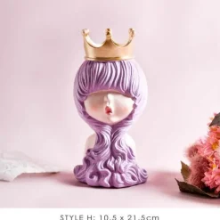 The Gilded Nest Wohndeko-Nordische Mädchen-Skulptur – Bubble Bow-Knot Home Decor Akzent