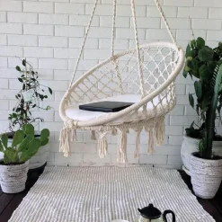 Nomad Gear Camping Im Freien|Outdoor-Artikel-Nordische Outdoor-Hängematte – Gemütliche gestrickte Campingschaukel