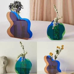 Timeless Vessels Wohndeko-Nordische Regenbogenvase – Modernes geometrisches Wohndekor