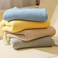 Wrap u0026 Relax Bettzeug-Nordische Streifen Überwurfdecke - Weiches Boho-Sofa-Schlafzimmerdekor