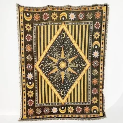 Snug u0026 Soft Bettzeug-Nordische Strickdecke – Bohemian-Überwurf für den Außenbereich für Camping-Wohnzimmerdekor