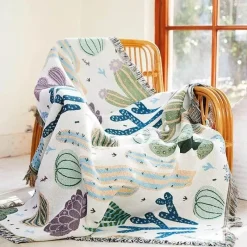 Snug u0026 Soft Bettzeug-Nordische Strickdecke – Bohemian-Überwurf für den Außenbereich für Camping-Wohnzimmerdekor