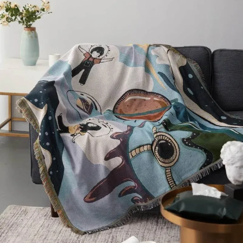 Warm Embrace Bettzeug-Nordische Strickdecke – Multifunktionaler Sofa-Reisebezug