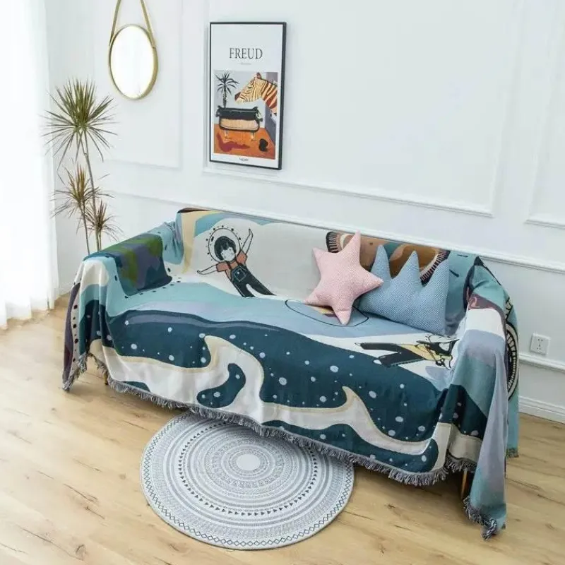 Warm Embrace Bettzeug-Nordische Strickdecke – Multifunktionaler Sofa-Reisebezug