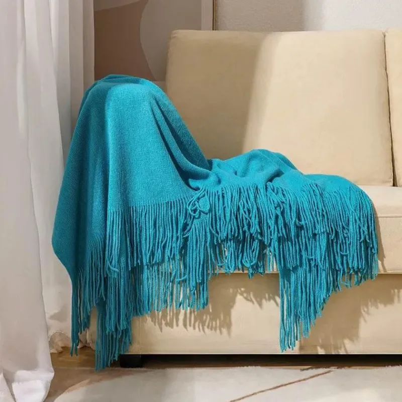 Wrap u0026 Relax Bettzeug-Nordische Strickdecke – Sofadekor aus weicher Wollmischung