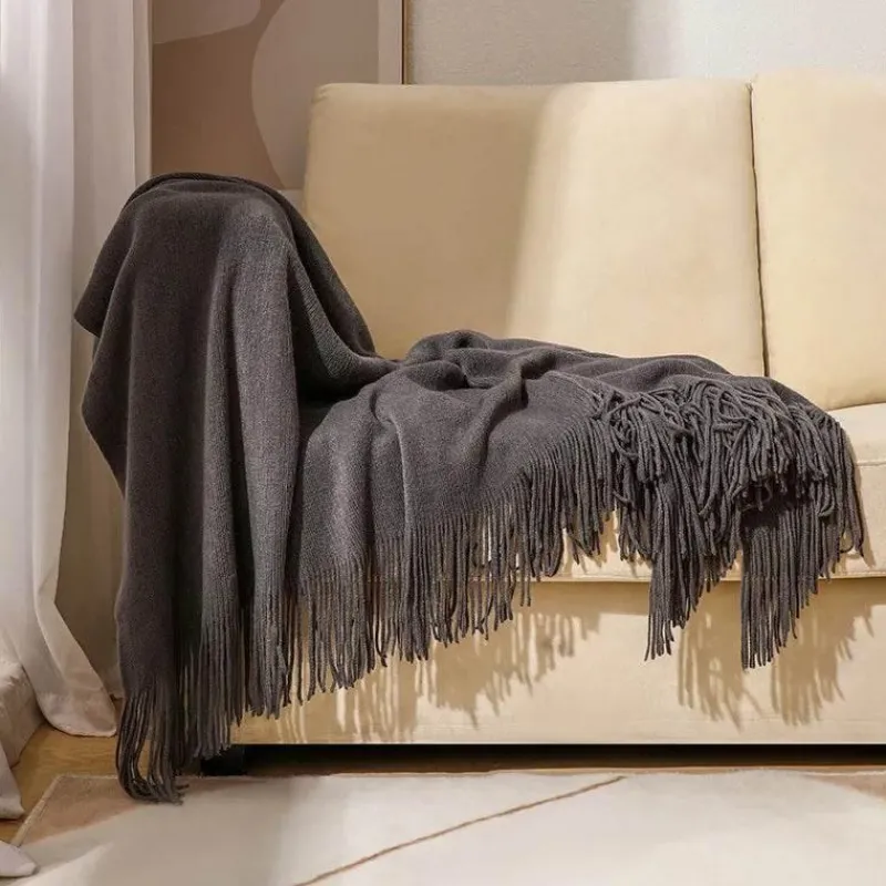 Wrap u0026 Relax Bettzeug-Nordische Strickdecke – Sofadekor aus weicher Wollmischung