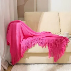 Wrap u0026 Relax Bettzeug-Nordische Strickdecke – Sofadekor aus weicher Wollmischung