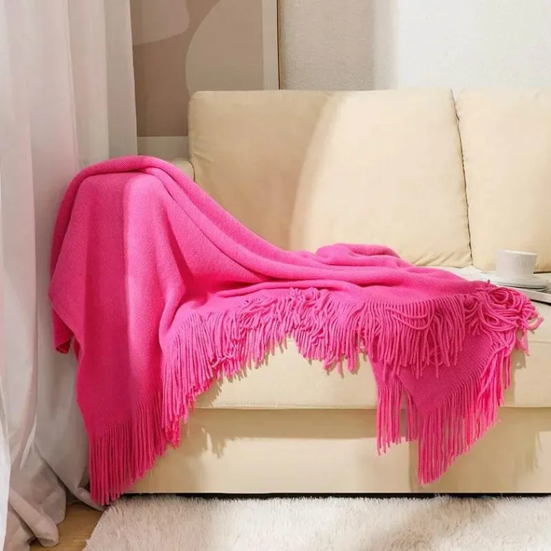 Wrap u0026 Relax Bettzeug-Nordische Strickdecke – Sofadekor aus weicher Wollmischung