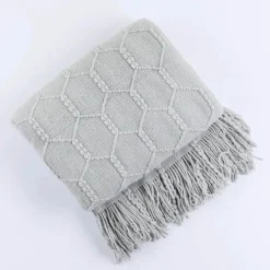 Wrap u0026 Relax Bettzeug-Nordische Strickdecke – weiche, warme Sofa-Tagesdecke