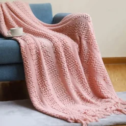 Wrap u0026 Relax Bettzeug-Nordische Strickdecke – weicher Luxus-Tagesdecken-Sofabezug