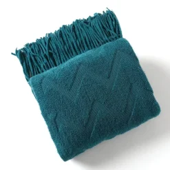 The Blanket Nook Bettzeug-Nordische Strickdecke – weiches geometrisches Design für Zuhause und unterwegs