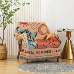 The Blanket Nook Bettzeug-Nordische Strickdecke für draußen – gemütliche Camping-Picknickmatte