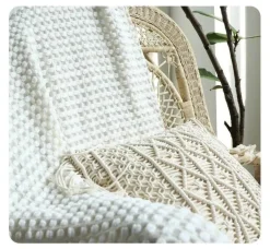 Wrap u0026 Relax Bettzeug-Nordische weiße Strickdecke - Weicher Sofa-Bettbezug für die Heimdekoration