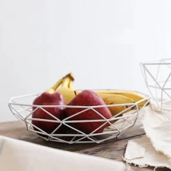 The Decor Haven Küche & Esszimmer-Nordischer Aufbewahrungskorb aus Eisen – Kreativer Home Organizer