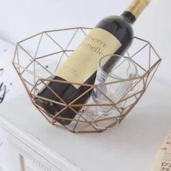 The Decor Haven Küche & Esszimmer-Nordischer Aufbewahrungskorb aus Eisen – Kreativer Home Organizer