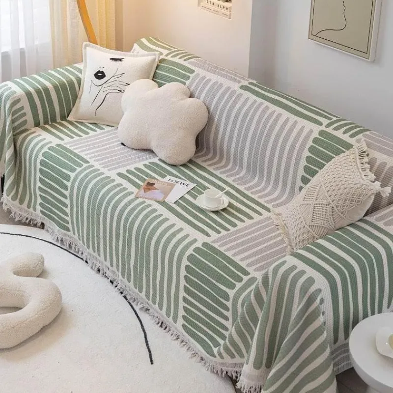 Comfort u0026 Style Gadgets Für Zuhause-Nordischer gestrickter Sofabezug – weiche, bequeme Überwurfdecke
