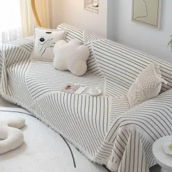 Comfort u0026 Style Gadgets Für Zuhause-Nordischer gestrickter Sofabezug – weiche, bequeme Überwurfdecke