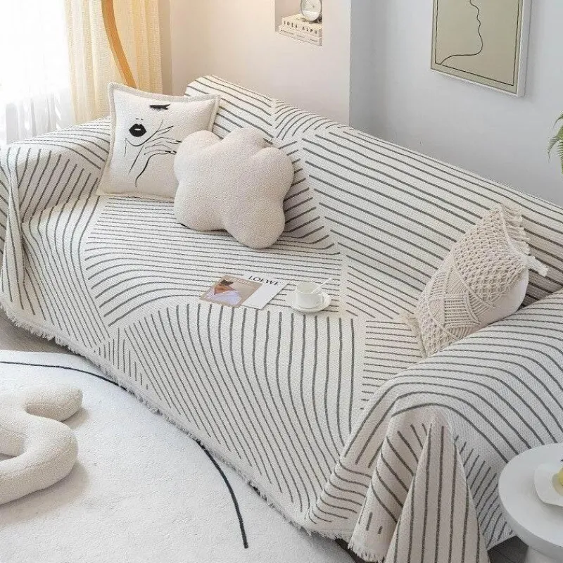 Comfort u0026 Style Gadgets Für Zuhause-Nordischer gestrickter Sofabezug – weiche, bequeme Überwurfdecke