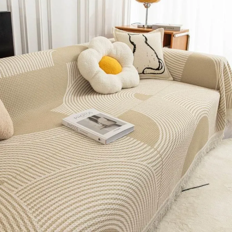 Comfort u0026 Style Gadgets Für Zuhause-Nordischer gestrickter Sofabezug – weiche, bequeme Überwurfdecke