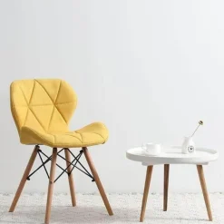 Cozy Living Möbel-Nordischer Leder-Holzstuhl – Akzentmöbel im modernen Design