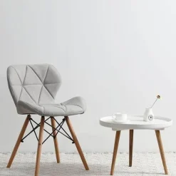 Cozy Living Möbel-Nordischer Leder-Holzstuhl – Akzentmöbel im modernen Design