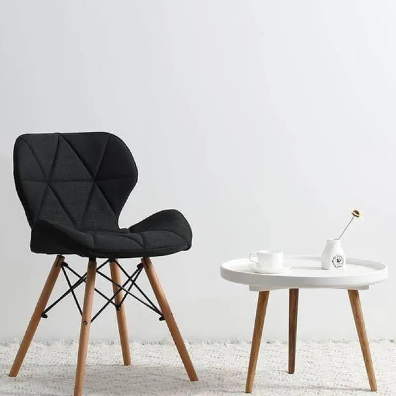 Cozy Living Möbel-Nordischer Leder-Holzstuhl – Akzentmöbel im modernen Design