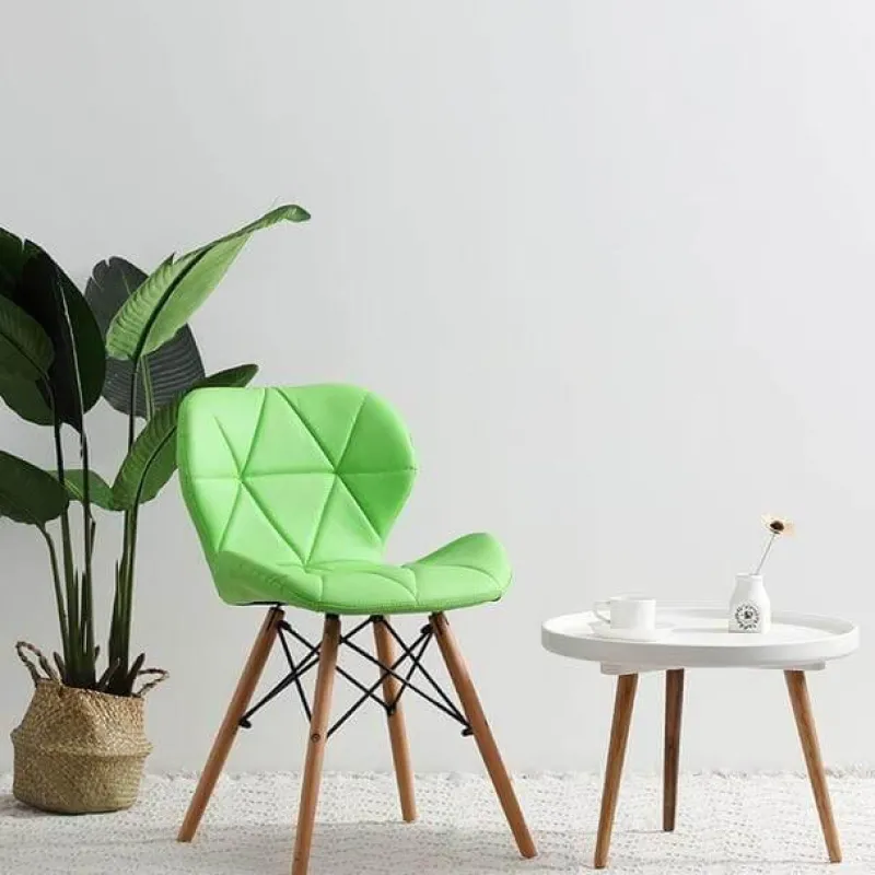 Cozy Living Möbel-Nordischer Leder-Holzstuhl – Akzentmöbel im modernen Design