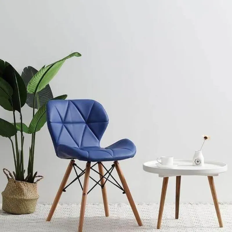 Cozy Living Möbel-Nordischer Leder-Holzstuhl – Akzentmöbel im modernen Design